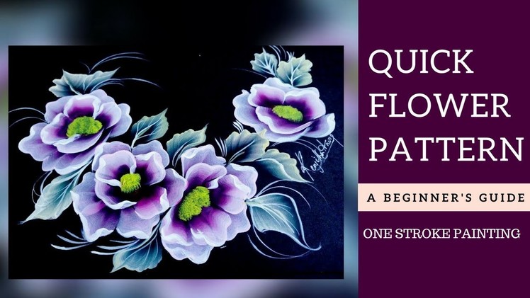 Quick and simple floral pattern | Acrylic painting |How to paint Flowers | christmas series