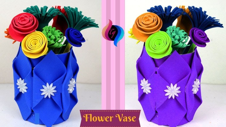 Recycled DIY - How to make Flower vase - Flower vase from recycled materials - Best out of waste