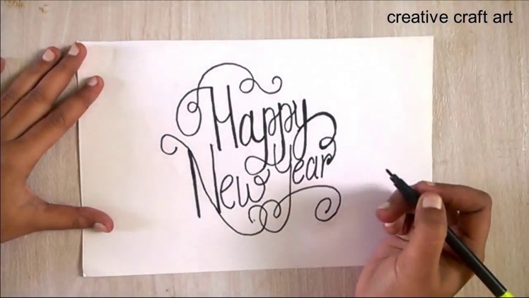 Spray Painting | Happy New Year Drawing | Calligraphy letter l How To Make l creative craft art