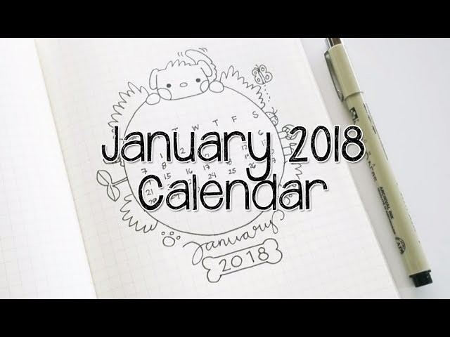 Bullet Journal January 2018 Calendar | Doodles by Sarah