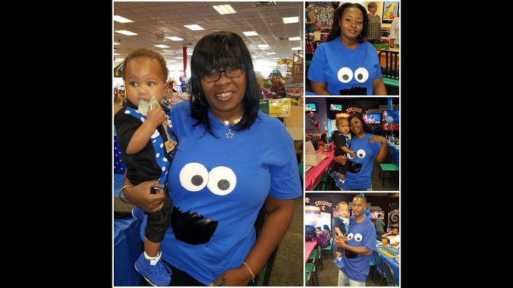 Cookie Monster T-shirts DIY for birthday celebration