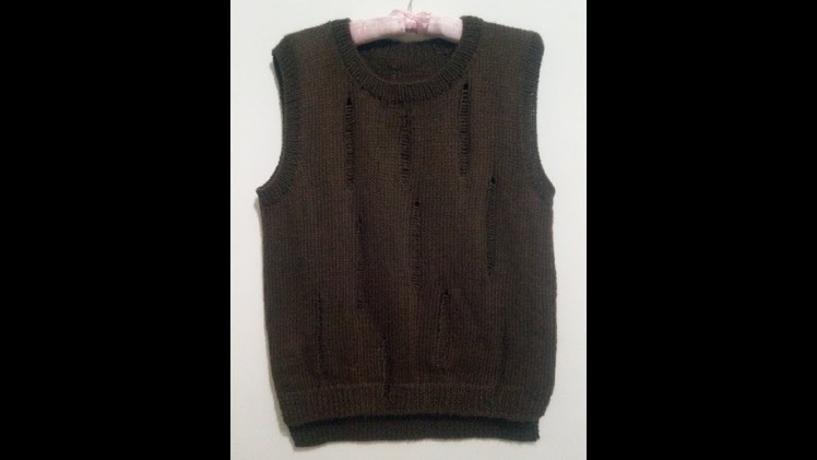 Decadent wool vest DIY蘇菲的編織城堡-毛線編織—017 頹廢破洞背心--2