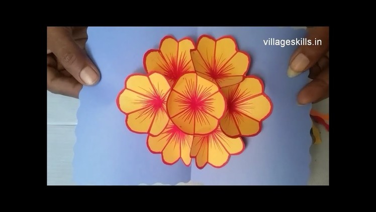 DIY 3D pop up flower card making ideas ,how to make very easy  pop up card,hand made craft,