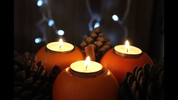 DIY CHRISTMAS DECORATIONS | DIY Orange Candles