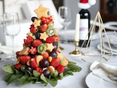 DIY CHRISTMAS FRUIT TREE | HOW TO MAKE EDIBLE FRUIT ARRANGEMENT