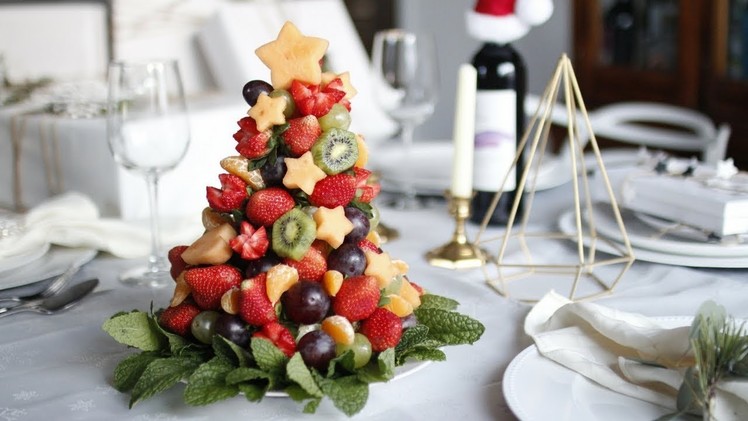 DIY CHRISTMAS FRUIT TREE | HOW TO MAKE EDIBLE FRUIT ARRANGEMENT