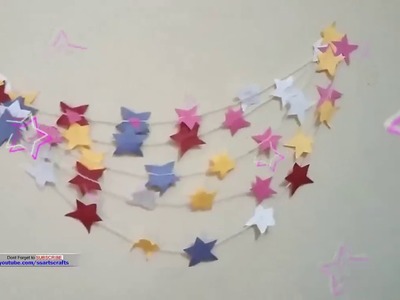 DIY : Christmas Paper stars Wall Decor ||Paper crafts || Room Decor Ideas