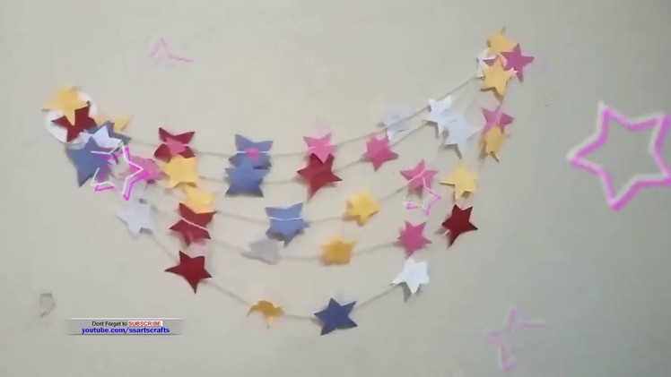 DIY : Christmas Paper stars Wall Decor ||Paper crafts || Room Decor Ideas