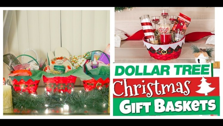 DIY DOLLAR TREE CHRISTMAS GIFT BASKETS ???? | Budget Christmas Gift Ideas Vlogmas Day 16