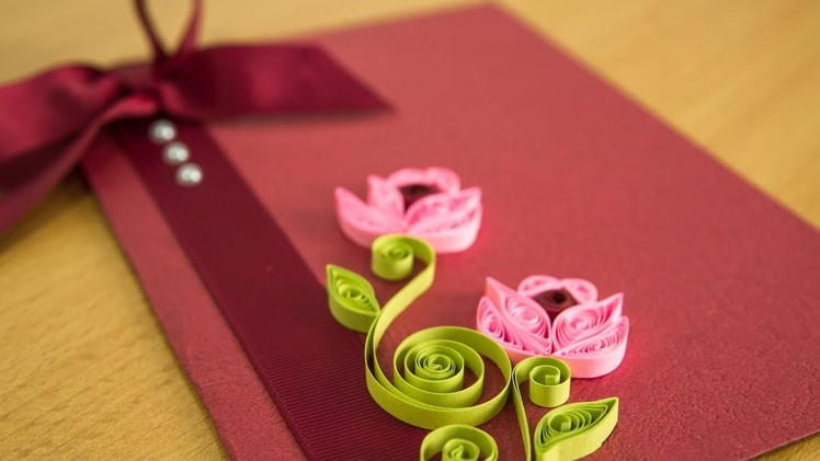 DIY Greeting Card: Paper Quilling Flower Art by HandiWorks