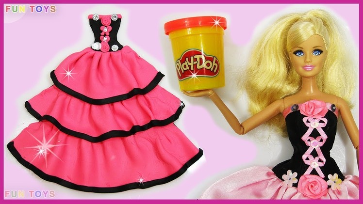 DIY How to make dress with Play Doh for Doll Barbie - creative for children