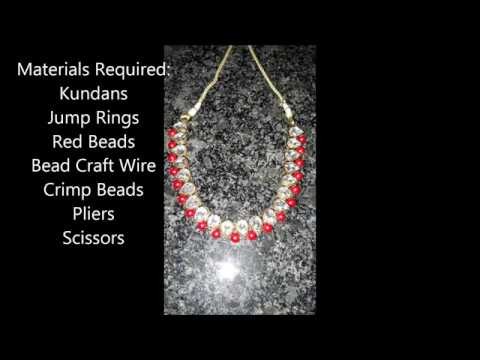 DIY  Kundan necklace with  beads
