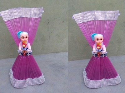 DIY make doll from straws