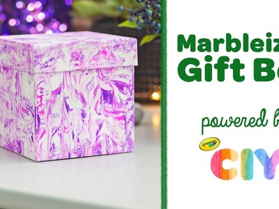 DIY Marbleized Gift Box || Crayola CIY: Create It Yourself || WEEK OF DIY GIFT WRAPPING
