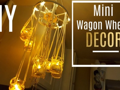 DIY Mini Wagon Wheel Chandelier (Made With Dowels)  EASY TO MAKE