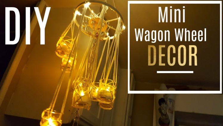 DIY Mini Wagon Wheel Chandelier (Made With Dowels)  EASY TO MAKE