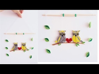 DIY Paper Quilling Wall decoration 5. quilling wall mobile. Quilling owl