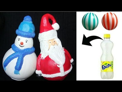 DIY Rolling Santa and Snowman toys from plastic bottle and ball | DIY Christmas Crafts