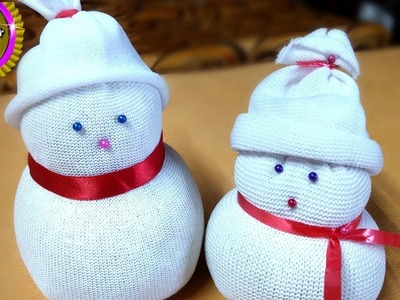 Diy snowman. socks snowman. socks crafts. Christmas decoration