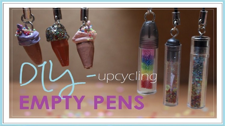 DIY | UPCYCLING EMPTY PENS | message bottle + ice cream keychain | AiiMADEit