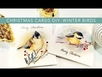 DIY winter bird Christmas cards