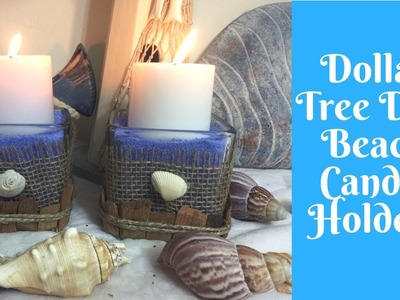 Everyday Crafting: Dollar Tree DIY Beach Decor Candle Holders