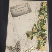 Hand crafted wedding day card.