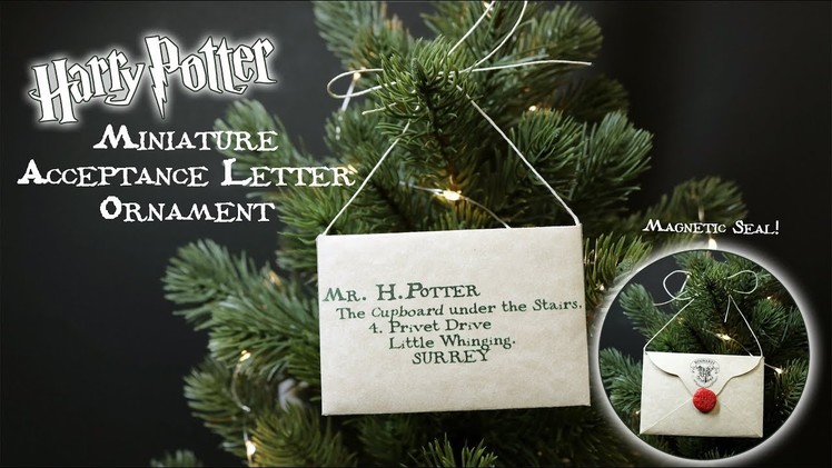 Harry Potter Acceptance Letter Ornament : Magnetic Seal : Christmas Ornament : DIY