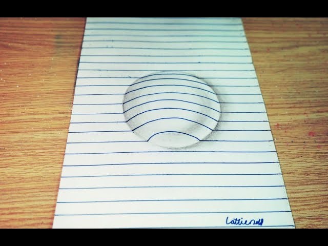 How to draw circle on  paper.- Create 3D trick art, optical illusion