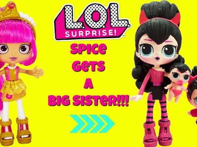 LOL SURPRISE Spice Gets A Big Sister DIY Shopkins Shoppie Doll Lippy Lulu Custom Makeover