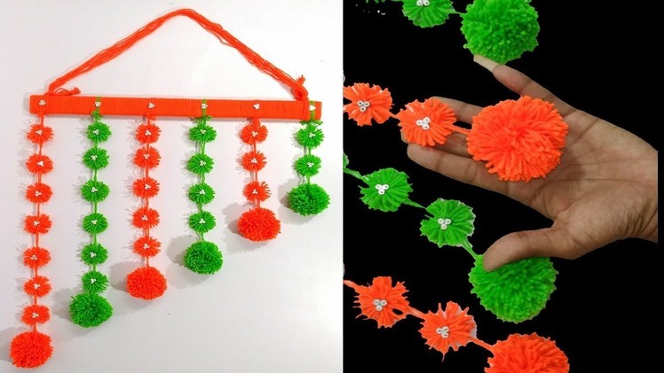 New Wall Hanging Crafts Ideas Decorations, DIY with Pom Pom, Wall Decor easy ideas