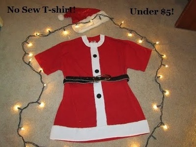 NO SEW DIY Christmas Santa T-shirt. Sweater UNDER $5!