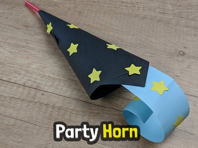 Party horn DIY - easy to make at home with just paper and a straw