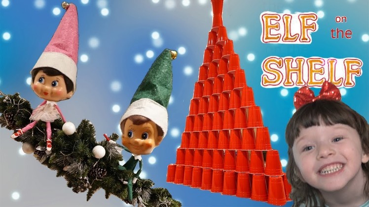 STACKING CUPS Tower ELF on the SHELF Magic makes GIANT DIY Christmas Tree from Cups