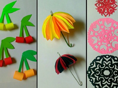 Summer Craft Ideas for children | Paper Cherry | Paper Umbrella | Easy Craft Idea | by Punekar Sneha