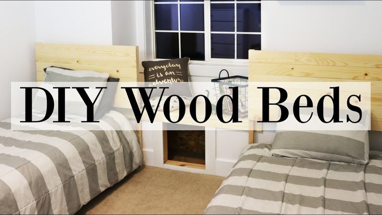 Boy's Bedroom Makeover Week! DIY Wooden Beds - Twin Size Frames & Headboard ♡ NaturallyThriftyMom