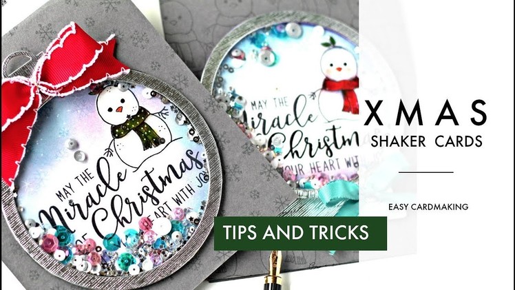 Christmas shaker cards with gift card holder (Honey Bee Stamps)
