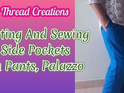 Cutting and Sewing Side Pockets in Pants Palazzo English Subtitles
