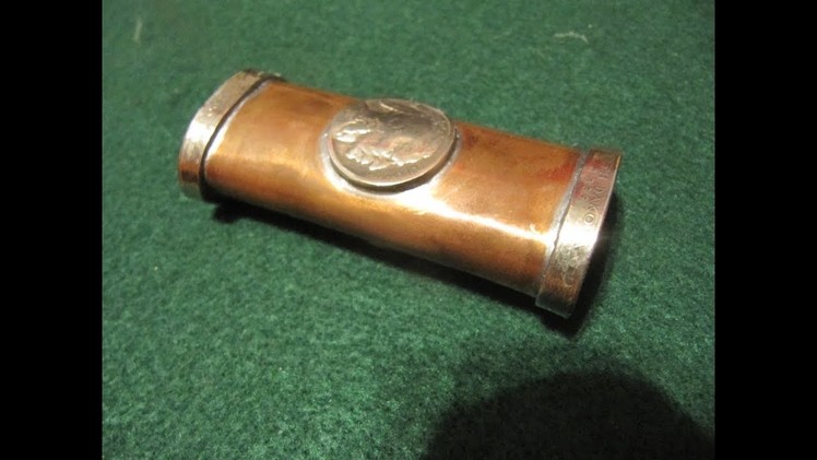DIY Copper lighter case with Buffalo nickels