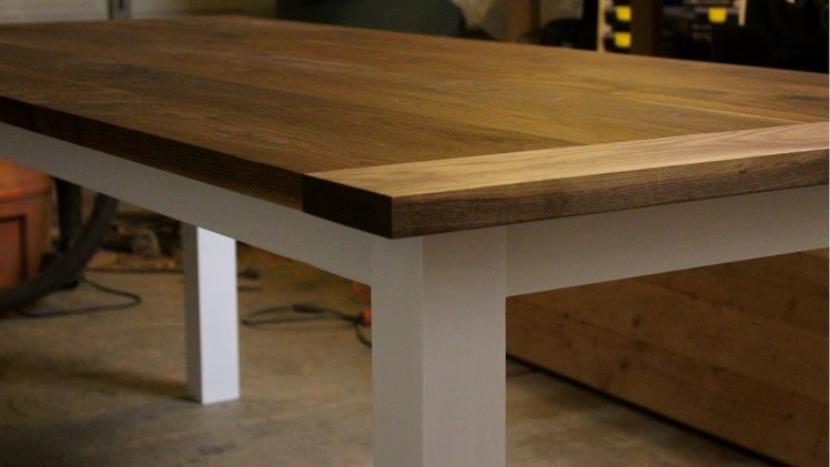 DIY Farmhouse Table with Draw-Bored Breadboard Ends. DIY Woodworking