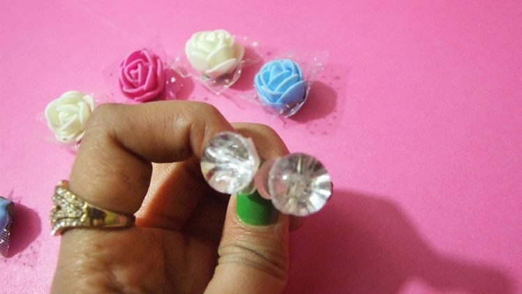 DIY How to make  Earrings with Hot glue gun and buttons at home | DIY craft Queen