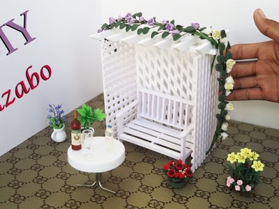 DIY  Miniature Gazebo & Fairy Garden | Handmade dollhouse