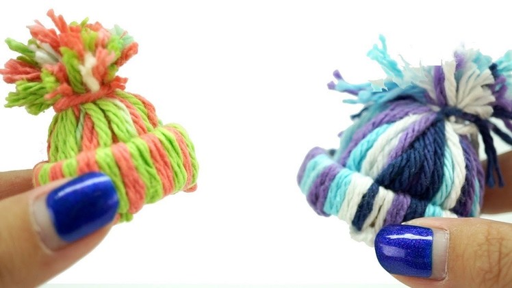 DIY miniature yarn hats! SUPER EASY!