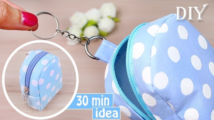 DIY MONEY POUCH BAG TUTORIAL | Keychain Idea 2018 Mini Bag Fast Making