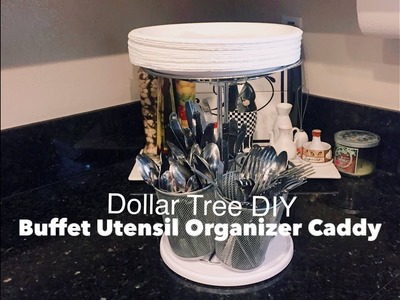 Dollar Tree DIY Party Buffet Organizer Caddy for Utensils   Easy $7