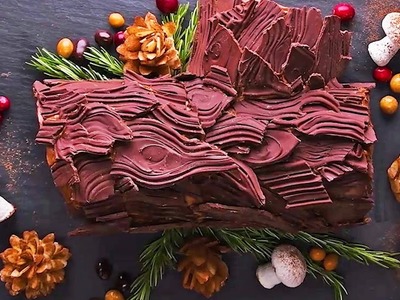 EASY Yule Log Cake Recipe | Christmas Dessert | Christmas Cake Recipe By So Yummy