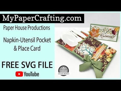 FREE SVG Paper House Napkin Utensil Holder & Place Card