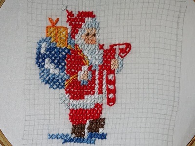 Hand embroidery : Christmas Special  Embroidery : Cross Stitch ( Part 1 )