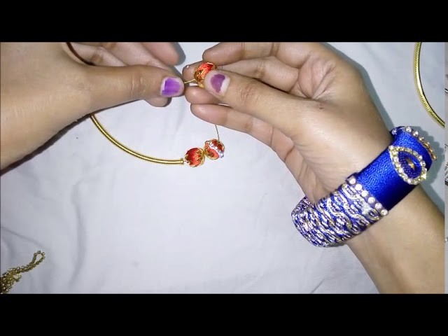 How to do choker necklace in home easy way.silk thread diy