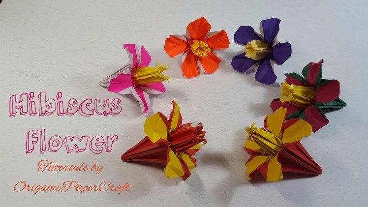 How To Make Origami Hibiscus Flower ????(Hoa Dâm Bụt ) Tutorials by OrigamiPaperCraft